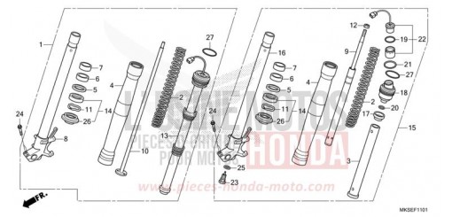 GABEL, VORNE (2) CRF1100D4M de 2021